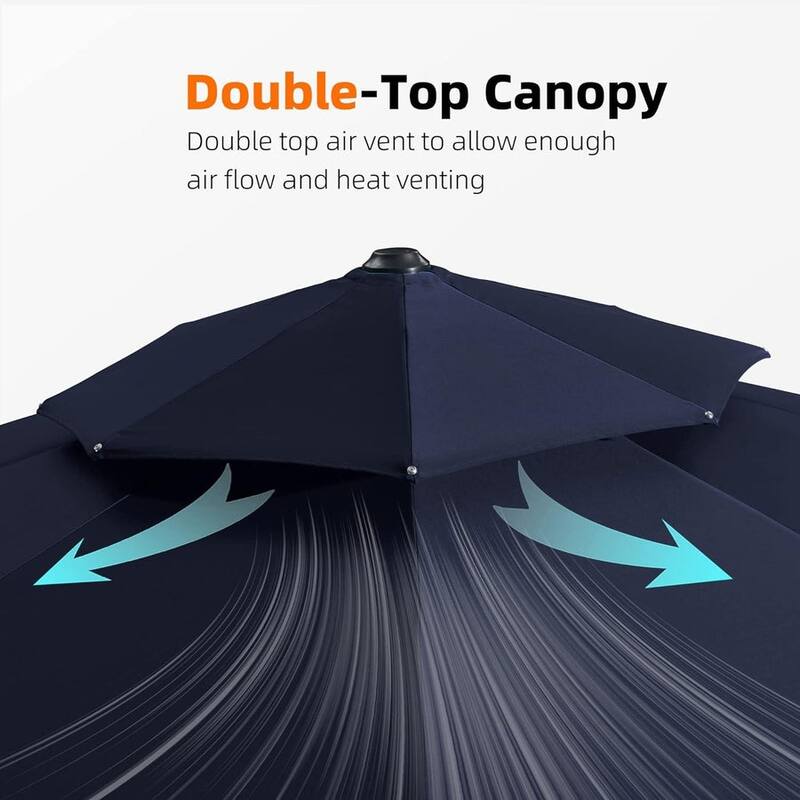 PURPLE LEAF 13ft Round Offset Hanging Patio Umbrella with Base