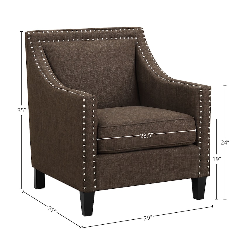 Erica Accent Armchair with Chrome Nailhead Trim