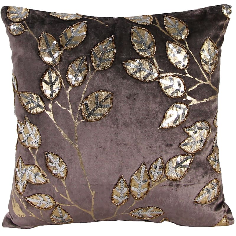 16" x 16" Floral Reversible Indoor Throw Pillow - Taupe
