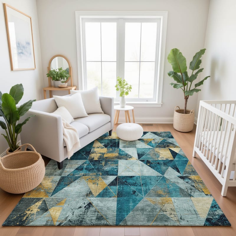 Premium Washable Super Soft Contemporary Mosaic Mayfield Rug