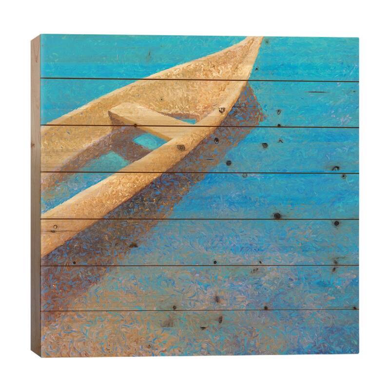 Nicaraguan Blues Print On Wood by Iris Scott - Multi-Color - 26x26x1.5