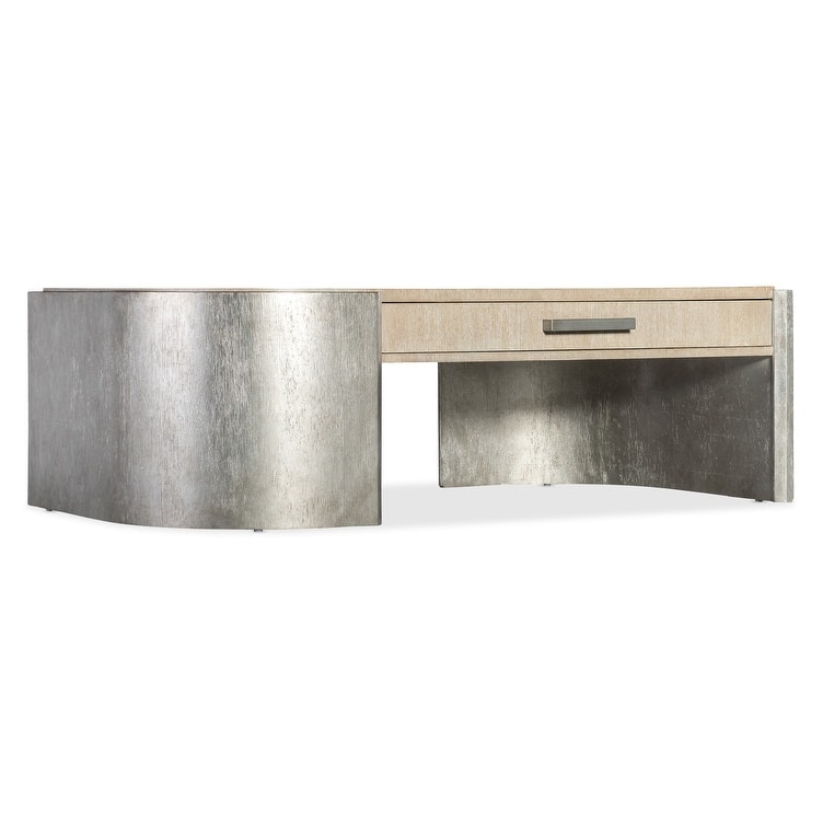 Hooker Furniture 628-80492 Melange 56" Wide Oak Veneer Coffee Table - Silver / Light Wood