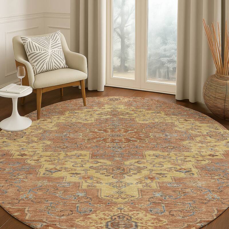 Machine Washable Indoor/ Outdoor Traditional Karachy Chantille Rug