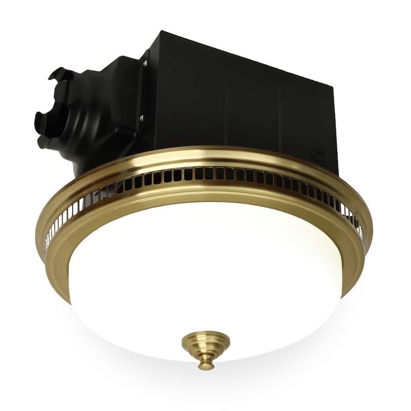 110 CFM Ceiling Exhaust Bathroom Fan with Light and Nightlight - Gold