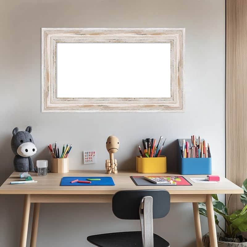 Amanti Art Alexandria Greywash Framed Dry Erase Magnetic Board
