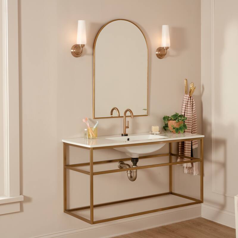 Kichler Lighting Truby 11.5 in. 1-Light Champagne Bronze Wall Sconce with Satin Etched Cased Opal Glass