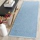 SAFAVIEH Handmade Flatweave Montauk Shkurte Cotton Rug - 2'3" x 7' Runner - Blue/Ivory