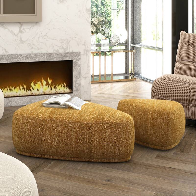 Pebble 44" & 26" Rounded Triangle Cocktail Ottoman Set