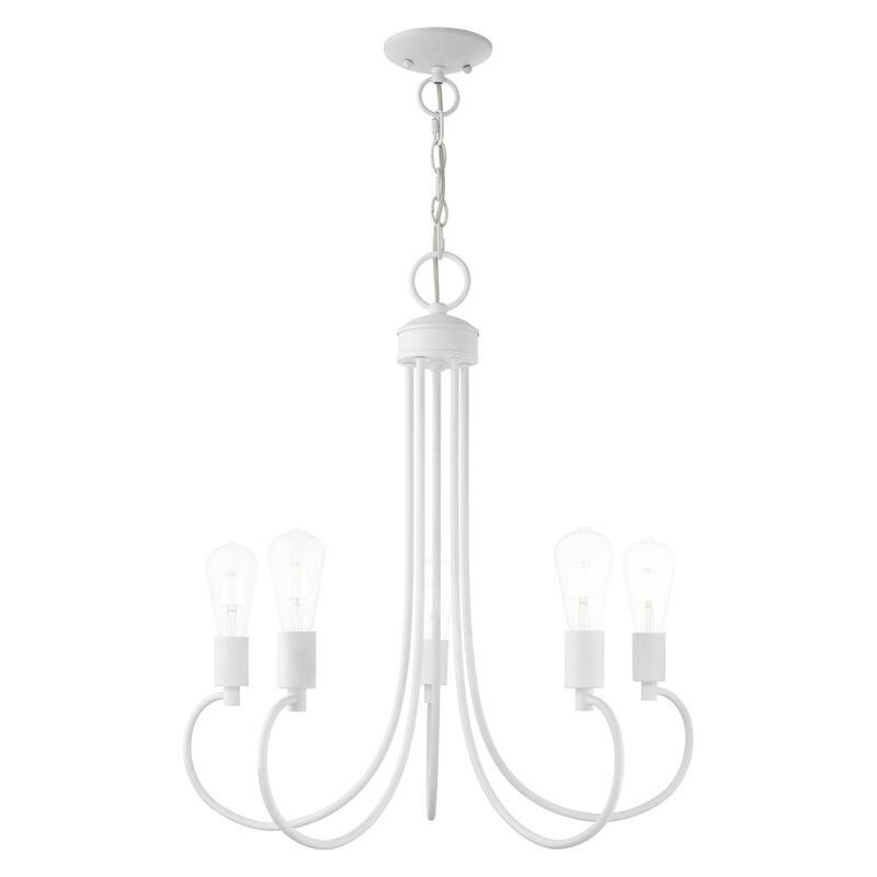 Livex Lighting 5-light White Finish Chandelier, 42925-03 - 25" DIA X 25.5" H