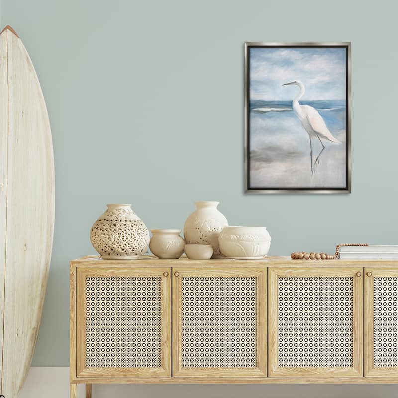 Stupell Elegant Kingdom of Herons Framed Floater Canvas Wall Art Design By Ramona Murdock