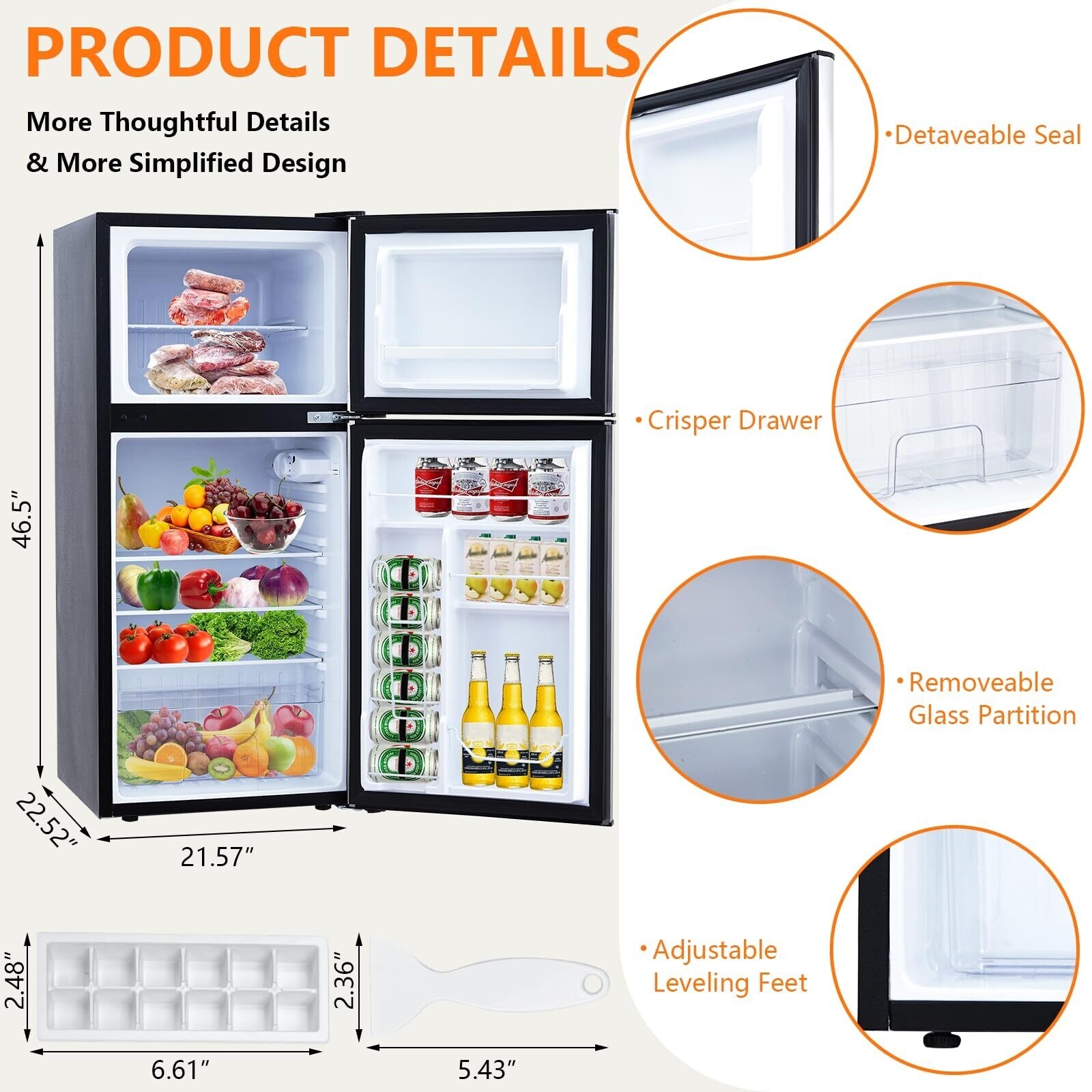 Mini fridge with crisper drawer on sale