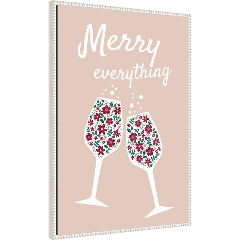 Merry Everything by Emeliemaria (23 x 33 in.), Framed Canvas Wall Art Print - Sylvie Beaded White