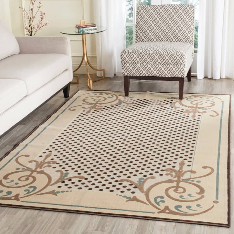 Martha Stewart by SAFAVIEH Handmade Scrollwork Viscose Rug - 5'3" x 7'6" - Creme