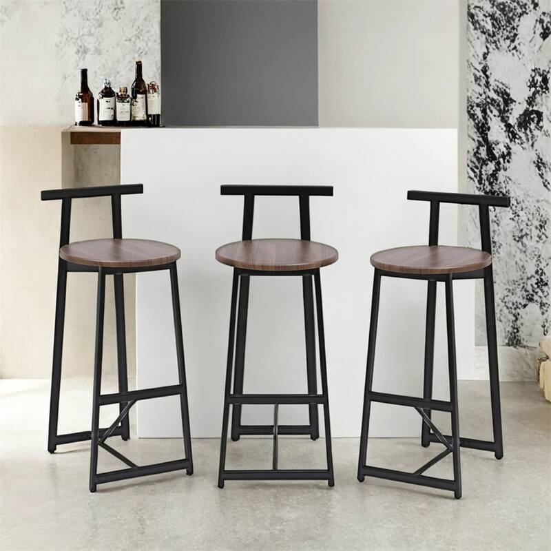 Bar Stool,Counter Height Barstools w/Back Armless Dining Chairs,3 PCS