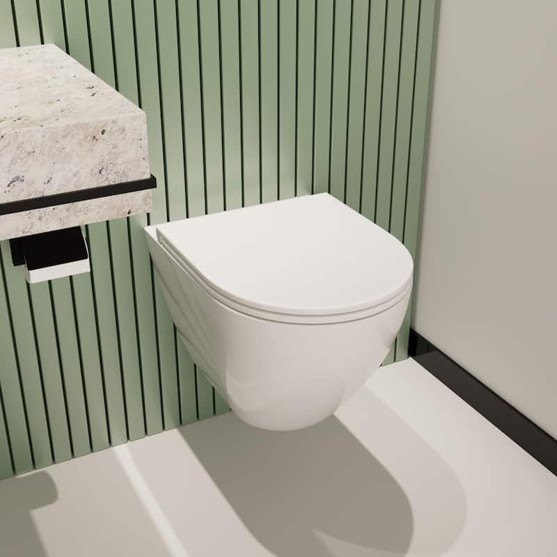 DeerValley Liberty 1.59 GPF Wall Hung Elongated Toilets Included Seat