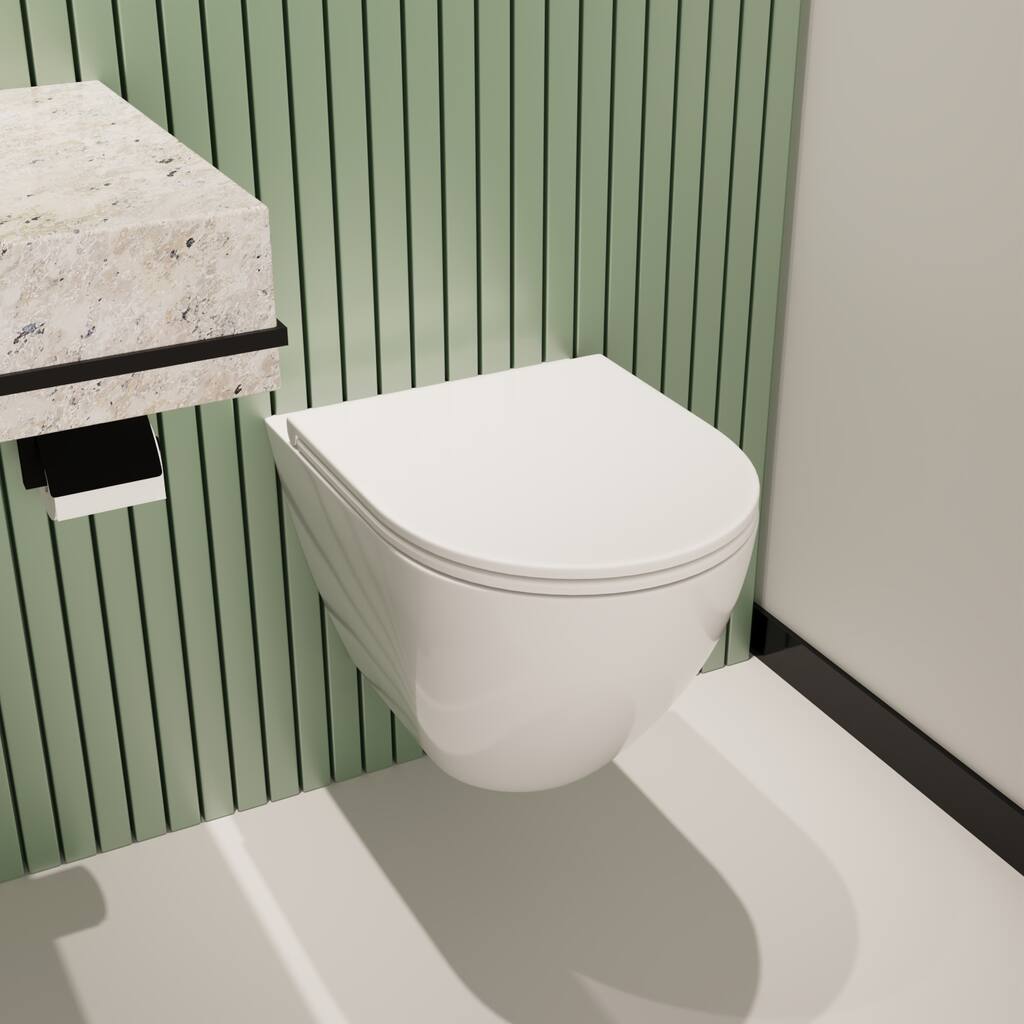 DeerValley Liberty 1.59 GPF Wall Hung Elongated Toilets Included Seat
