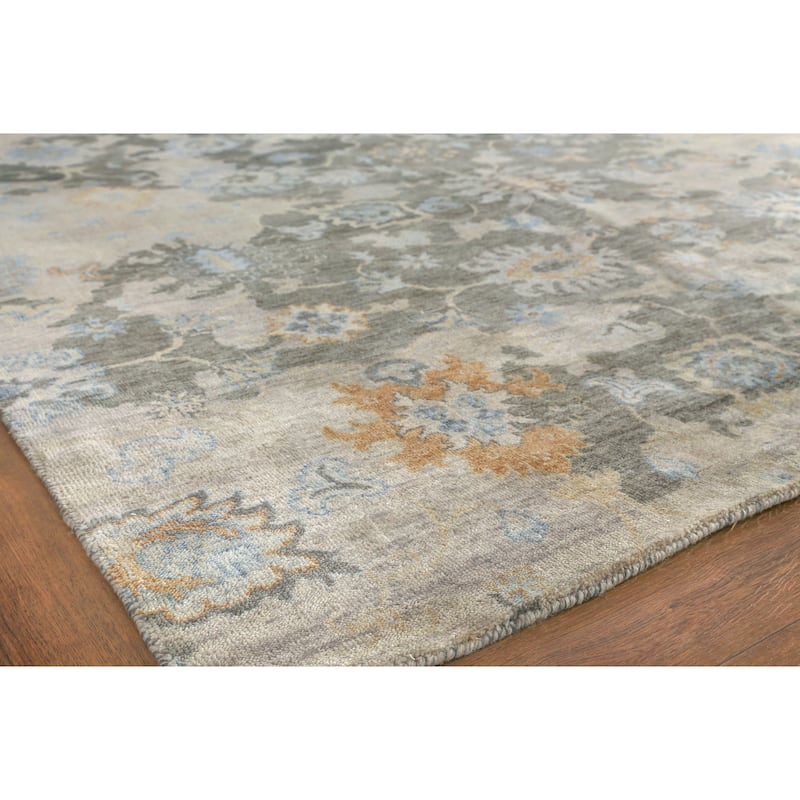 EXQUISITE RUGS Essex Hand-knotted New Zealand Wool Brown/Ivory/Rust Area Rug.