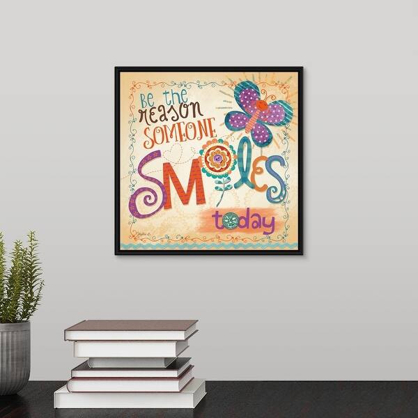 Shop Be The Reason Someone Smiles Today Black Float Frame Canvas Art Overstock 27991241