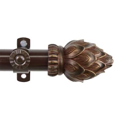 Tension Rod for Curtains - Adjustable Window Rod, Cocoa Finish, Home Decor, Easy Install - 48