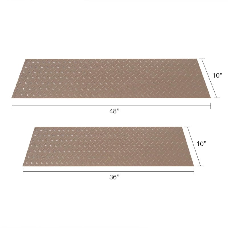 Rubber-Cal "Diamond-Plate" Metallic Step Mats