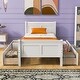 preview thumbnail 2 of 12, Twin Size Wooden Platform Bed with Built-in Storage Drawers and Streamlined Headboard