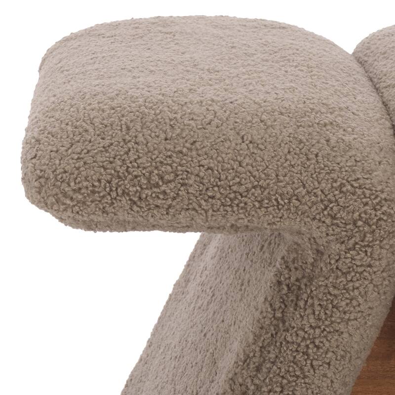 SAFAVIEH Couture Tessabella Teddy Fabric Ottoman