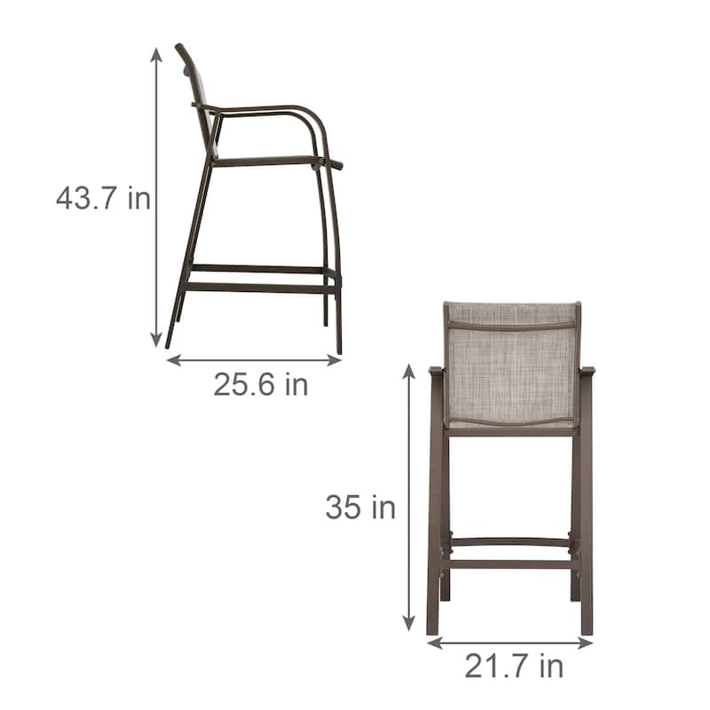 VredHom Outdoor Patio Aluminum Bar Stools (Set of 4)