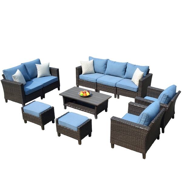 Shop Ovios Patio Furniture Outdoor Furniture Sets High Back Wicker