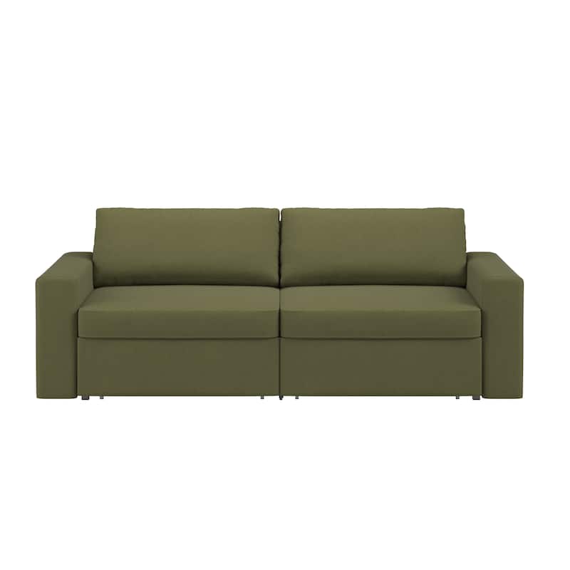 Soma Upholstered Sofa with 2 Hidden Metal Wire Storage Drawers by iNSPIRE Q Modern