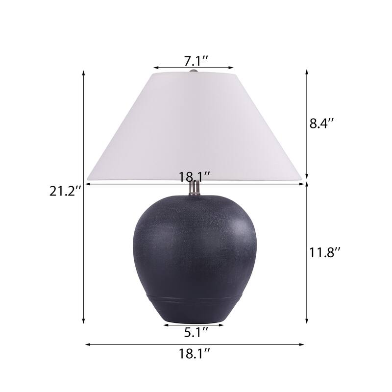Ceramic Table Lamp with Linen Shade