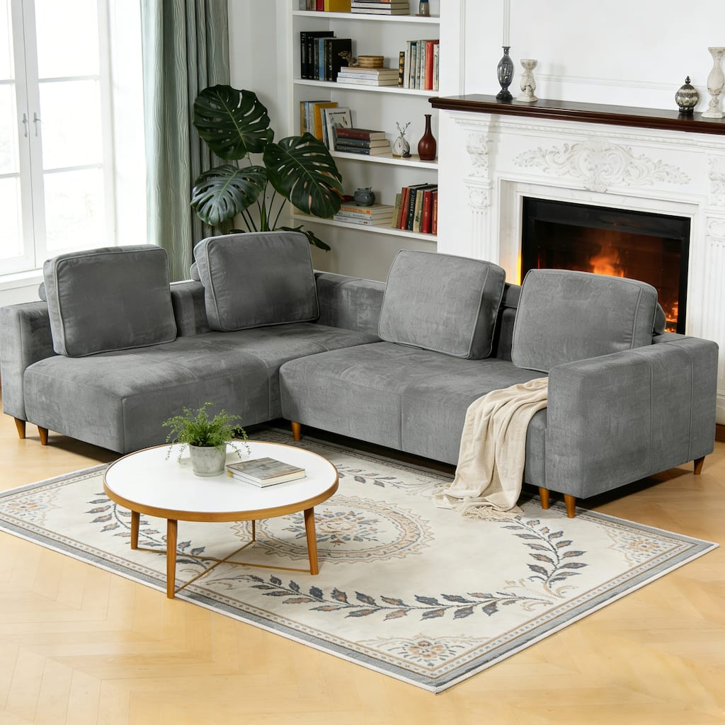 Christopher Knight Home - Modular 109" Soft Upholstered L-Shaped Sectional Sofa