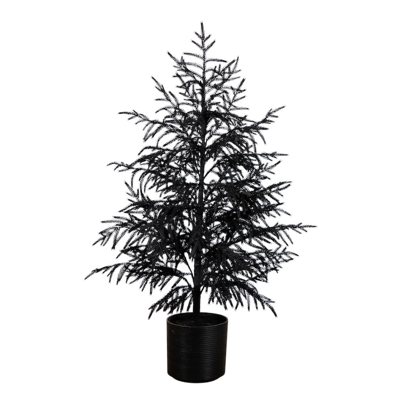 Halloween Norfolk Pine Artificial Potted Tree - 4' - Unlit