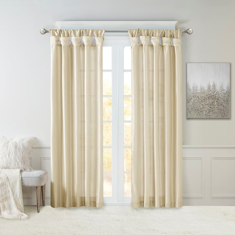 Twist Tab Lined Window Curtain Panel 50x108"