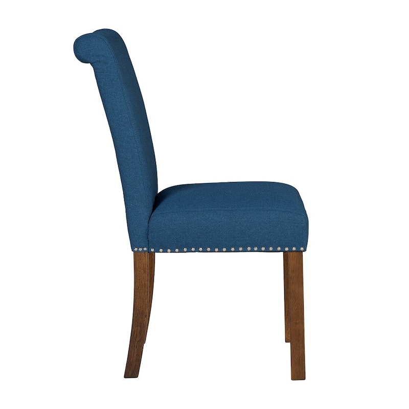 Upholstered Dining Chair with Nailhead Trim Set of 2