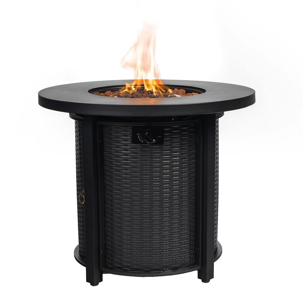 30 in Fire Pit Table Propane/ Liquefied Petroleum Gas in Black