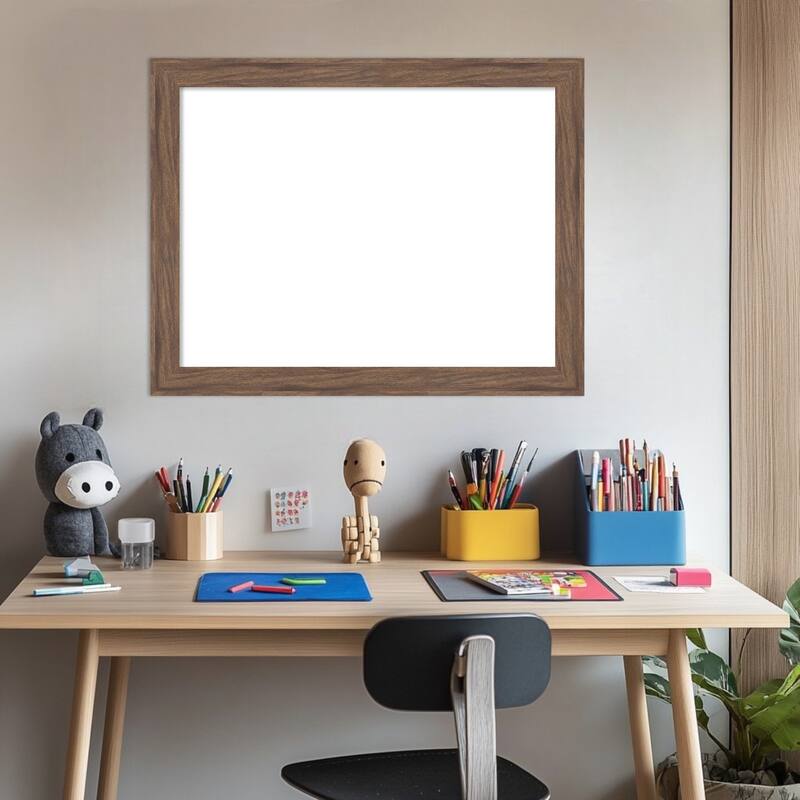 Pia Medium Brown Narrow Framed Dry Erase Magnetic Board