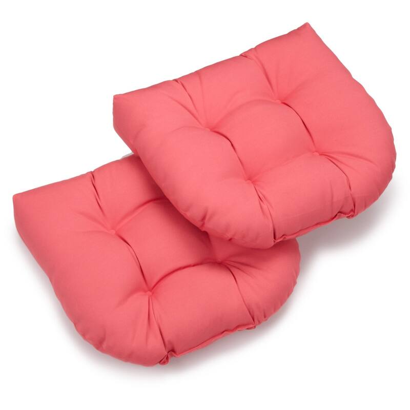 19-inch Twill U-shaped Chair Cushion (Set of 1, 2, or 4) - 19 x 19 - Set of 2 - Bery Berry
