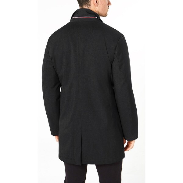 tommy hilfiger black raincoat
