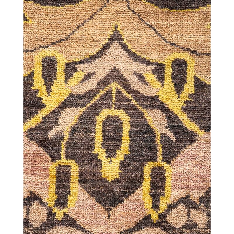 Overton Hand Knotted Wool Vintage Inspired Modern Contemporary Arts & Crafts Black Area Rug - 9' 2" x 11' 8"