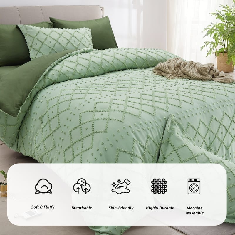 Set of 5/7 Pieces Brushed Comforter Set, Bed-in-a-Bag