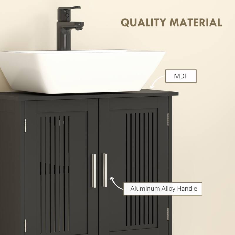 kleankin Under Sink Cabinet for Efficient Small Bathroom Storage, Modern and Elegant Bathroom Cabinet Storage for Small Spaces