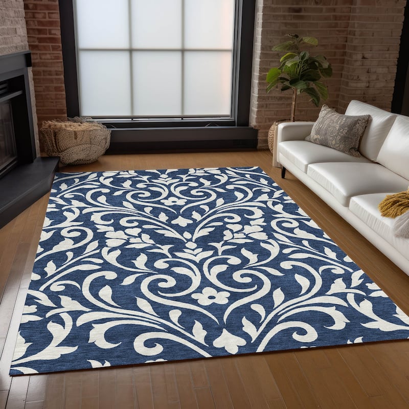 Machine Washable Indoor/ Outdoor Chantille Traditional Elegant Rug