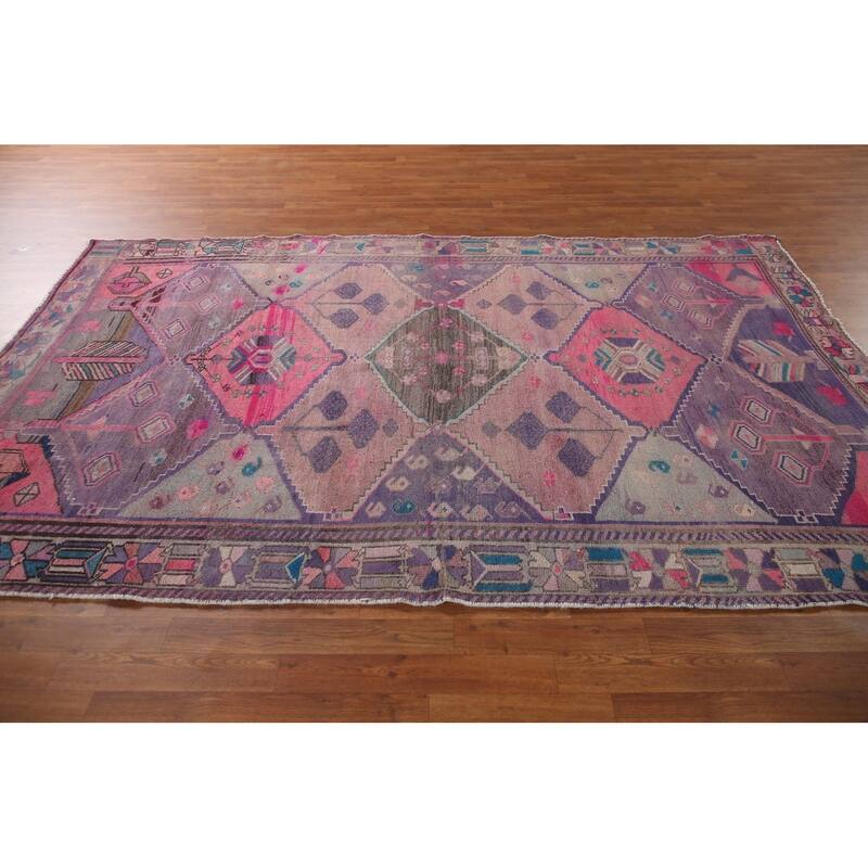 Over-Dyed Bakhtiari Persian Vintage Area Rug Hand-Knotted Wool Carpet - 6'2"x 9'5"