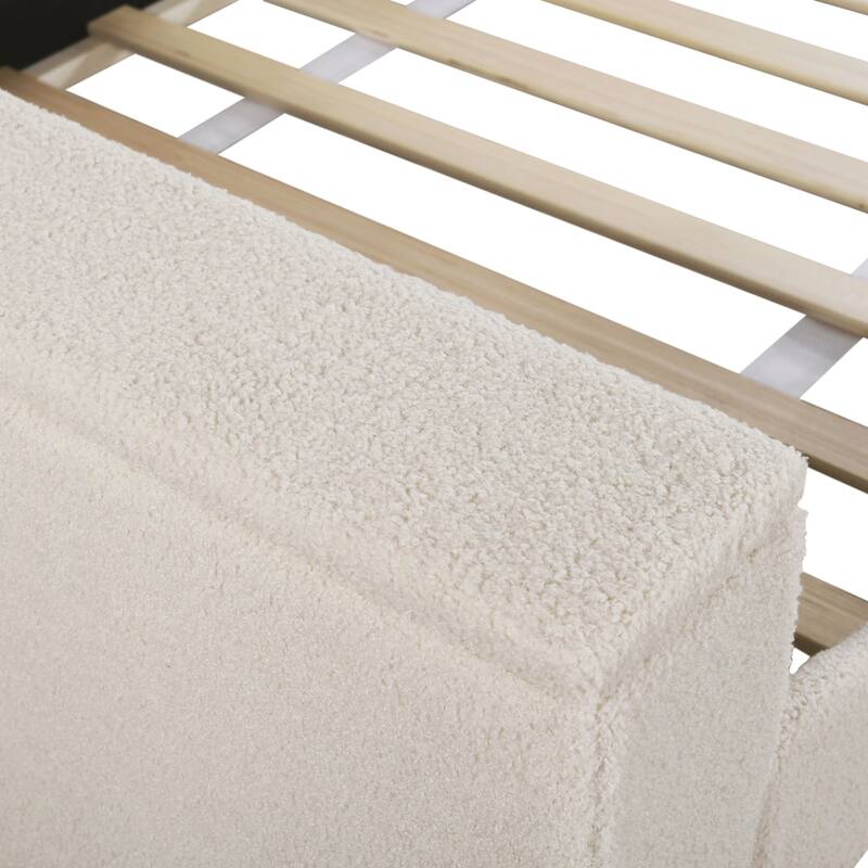 Sofa bed with storage arms, trundle bed and Bluetooth stereo