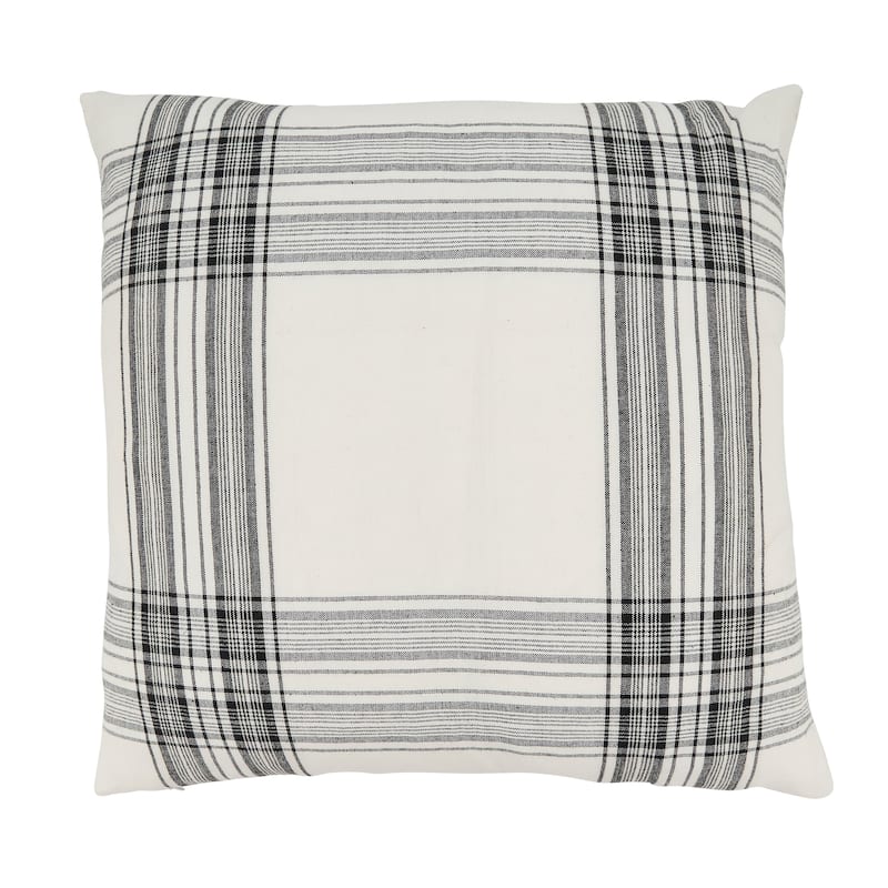 Classic Touch Plaid Throw Pillow - Feather Down - 20"x20"