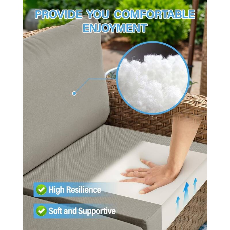 WINSOON 14 Piece Outdoor Furniture Replacement Cushions,Patio Seat Cushions