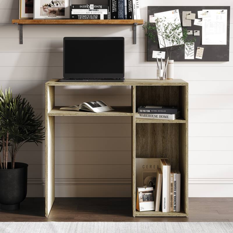 CraftPorch Classic Writing Table with Shelf Cabinet