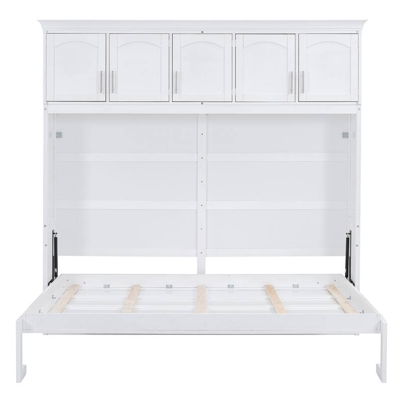 Queen Size Murphy Bed Wall Bed with Top Cabinets