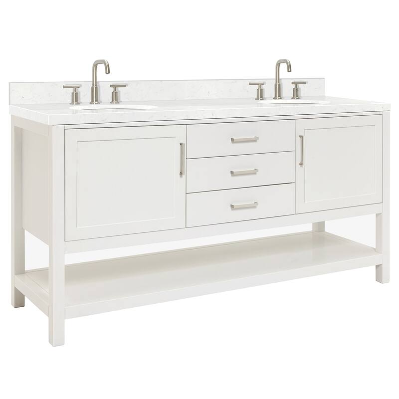 Ariel R072DCQOVO Bayhill 72" Free Standing Double Basin Vanity Set