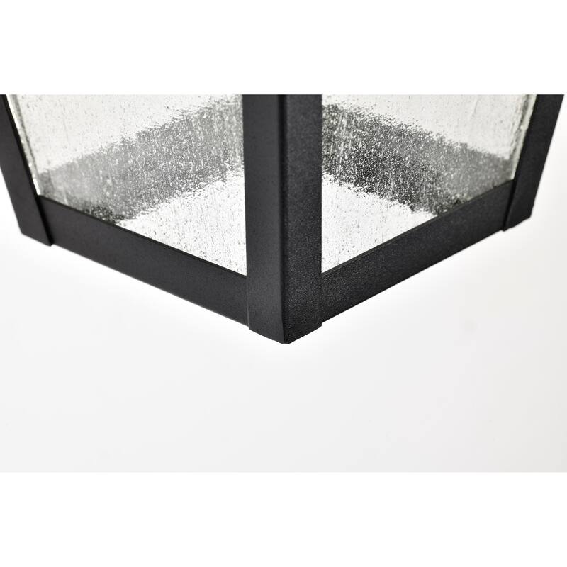 Lawrence 1 Light Small Wall Lantern Matte Black with Clear Seeded Glass